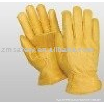 Goldene Farbe Rindleder Fahrer Handschuhe ZM131-L